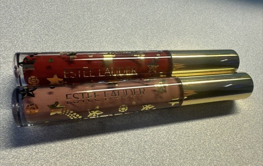 Estee Lauder Limited Edition Holiday 2023 Lip Gloss SUNDROPS & RUBY QUARTZ